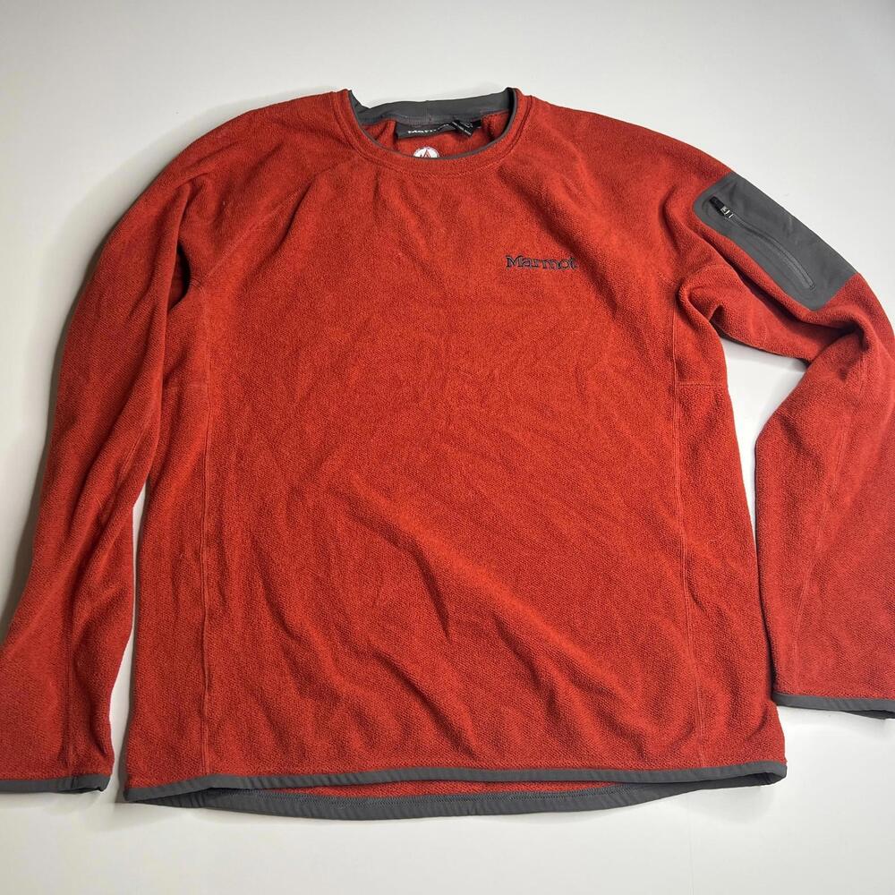 Marmot Men’s M Red Fleece Pullover Long Sleeve Outdoor Hiking Shirt Style A83630